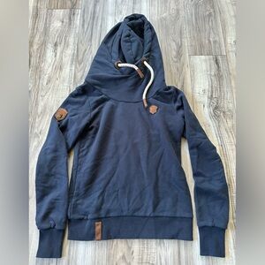NAKETANO Hooded Sweatshirt Super Cozy in Blue Size Small